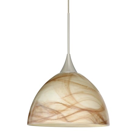 Besa Lighting Brella Cord Pendant, Mocha, Satin Nickel Finish, 1x5W LED 1XT-467983-LED-SN